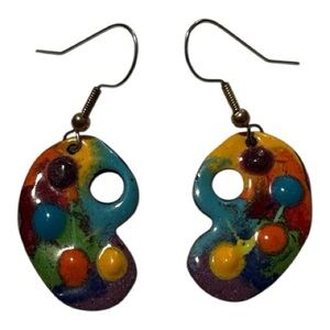 90s Colorful Artist Palette Earrings